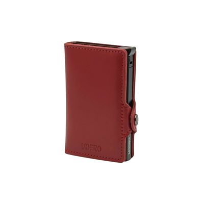 Portafoglio • Moero • Prestige Oil Wax Red Zip • Protezione RFID per carte Contactless • in Vera Pelle • Contiene fino a 13 Carte