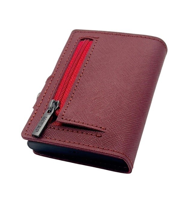 Portafoglio • Moero • Saffiano Bordeaux Zip • Protezione RFID per carte Contactless • in Vera Pelle • Contiene fino a 13 Carte Portafoglio • Moero • Saffiano Bordeaux Zip • Protezione RFID per carte Contactless • in Vera Pelle • Contiene fino a 13 Carte