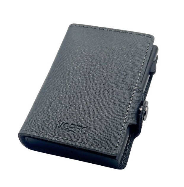 Portafoglio • Moero • Saffiano Grey Zip Grigio • Protezione RFID per carte Contactless • in Vera Pelle • Contiene fino a 12 Carte