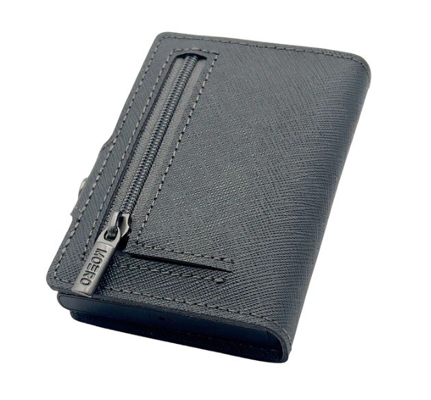 Portafoglio • Moero • Saffiano Grey Zip Grigio • Protezione RFID per carte Contactless • in Vera Pelle • Contiene fino a 12 Carte Portafoglio • Moero • Saffiano Grey Zip Grigio • Protezione RFID per carte Contactless • in Vera Pelle • Contiene fino a 12 Carte