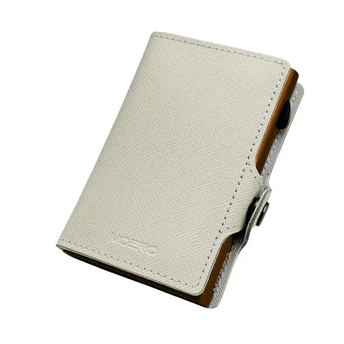 Portafoglio • Moero • Saffiano White Zip Bianco • Protezione RFID per carte Contactless • in Vera Pelle • Contiene fino a 12 Carte