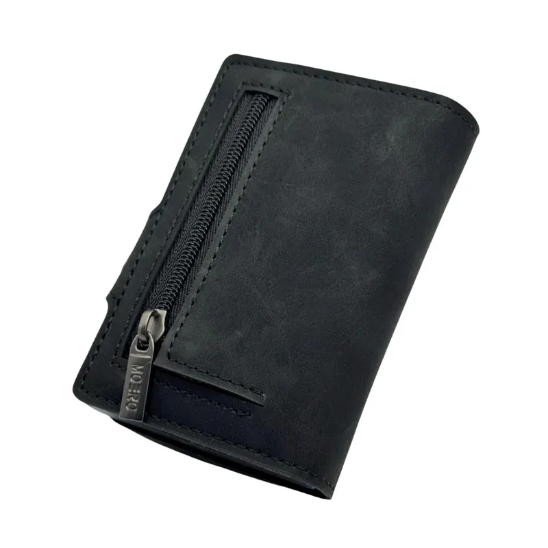 Portafoglio • Moero Vintage Black Zip • Protezione RFID per carte Contactless • in Vera Pelle • Contiene fino a 12 Carte