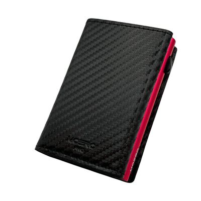 Portafoglio • Moero • Pro Carbon Black • Protezione RFID per carte Contactless • in Vera Pelle • Contiene fino a 10 Carte