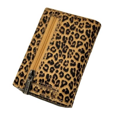 Portafoglio • Moero • Pro Animalier Leopardo Zip • Protezione RFID per carte Contactless • in Vera Pelle • Contiene fino a 9 Carte