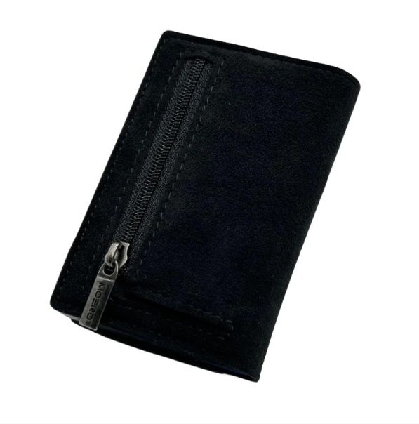 Portafoglio • Moero • Pro Superior Alcantara Black Zip • Protezione RFID per carte Contactless • Contiene fino a 9 Carte