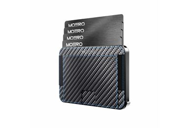 Portafoglio • Moero • M2 Pro • Carbon Racing Blue • Protezione RFID per carte Contactless • Contiene fino a 4 Carte