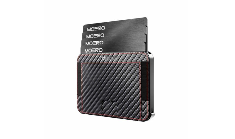 Portafoglio • Moero • M2 Pro • Carbon Racing Red • Protezione RFID per carte Contactless • Contiene fino a 4 Carte
