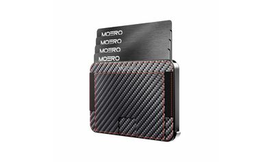 Portafoglio • Moero • M2 Pro • Carbon Racing Red • Protezione RFID per carte Contactless • Contiene fino a 4 Carte