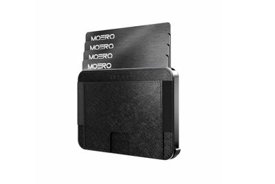 Portafoglio • Moero • M2 Pro • Saffiano Black • Protezione RFID per carte Contactless • Contiene fino a 4 Carte