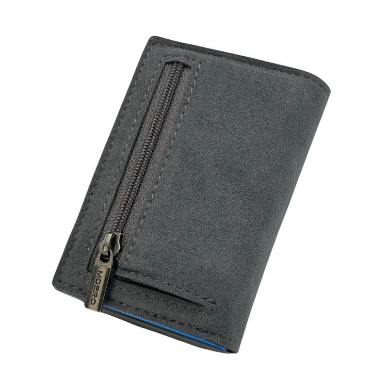 Portafoglio • Moero • Pro Superior Alcantara Grey Zip • Protezione RFID per carte Contactless • Contiene fino a 9 Carte