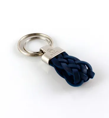 Bagnara Portachiavi Metallo e Cuoio Intrecciato Blu Classico Scuby 1473 Bagnara Portachiavi Metallo e Cuoio Intrecciato Blu Classico Scuby 1473