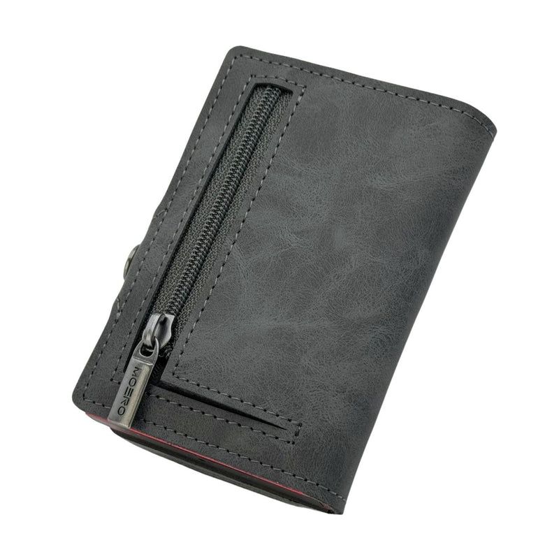 Portafoglio • Moero • Vintage Grey Zip • Protezione RFID per carte Contactless • in Vera Pelle • Contiene fino a 12 Carte