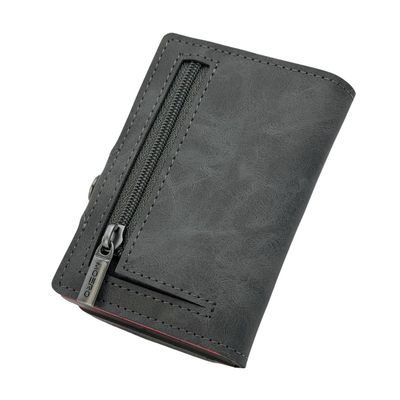 Portafoglio • Moero • Vintage Grey Zip • Protezione RFID per carte Contactless • in Vera Pelle • Contiene fino a 12 Carte