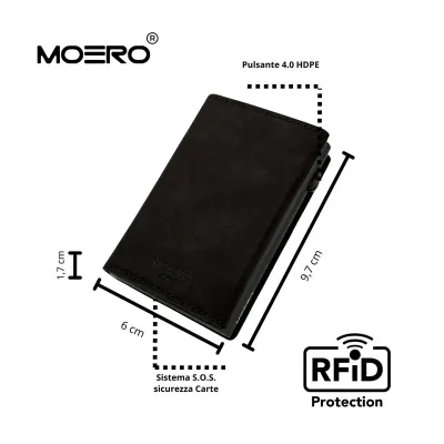 Portafoglio • Moero • Pro Harley Davidson Black Nera • Protezione RFID per carte Contactless