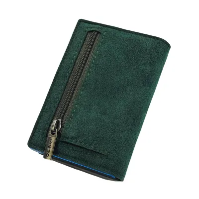 Portafoglio • Moero • Pro Superior Alcantara Green Zip • Protezione RFID per carte Contactless • Contiene fino a 9 Carte