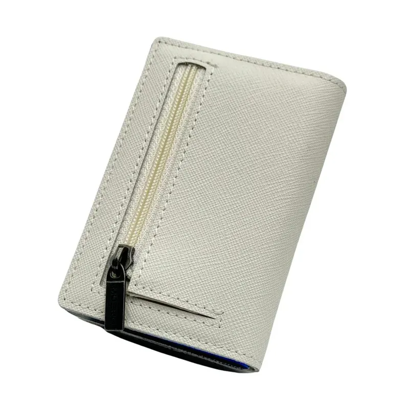 Portafoglio • Moero • Pro Saffiano White Zip • Protezione RFID per carte Contactless • in Vera Pelle • Contiene fino a 10 Carte
