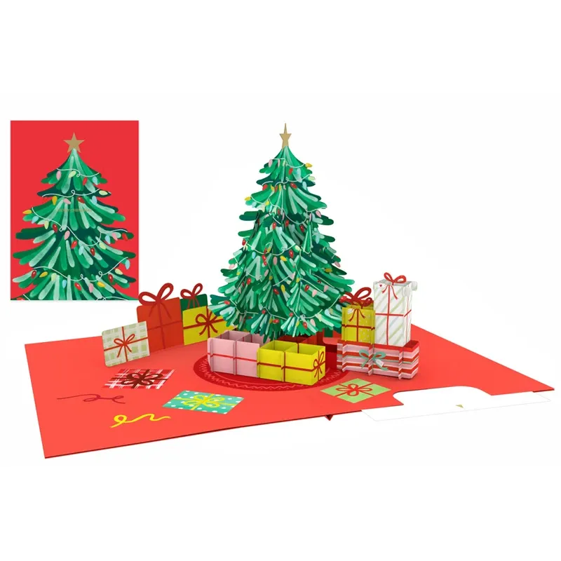 Origamo Biglietto Auguri Kirigami Fatto a Mano Natal Christmas Tree KT012 Origamo Biglietto Auguri Kirigami Fatto a Mano Natal Christmas Tree KT012