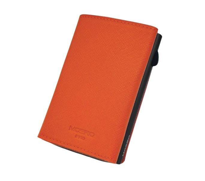 Portafoglio • Moero • Pro Saffiano Arancione • Protezione RFID per carte Contactless • in Vera Pelle • Contiene fino a 9 Carte