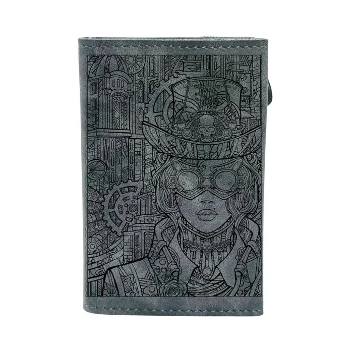 Portafoglio • Moero • Pro Steampunk 3 Vintage Grey Zip • Protezione RFID per carte Contactless • in Vera Pelle • Contiene fino a 10 Carte Portafoglio • Moero • Pro Steampunk 3 Vintage Grey Zip • Protezione RFID per carte Contactless • in Vera Pelle • Contiene fino a 10 Carte