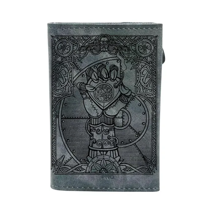 Portafoglio • Moero • Pro Steampunk 2 Vintage Grey Zip • Protezione RFID per carte Contactless • in Vera Pelle • Contiene fino a 10 Carte