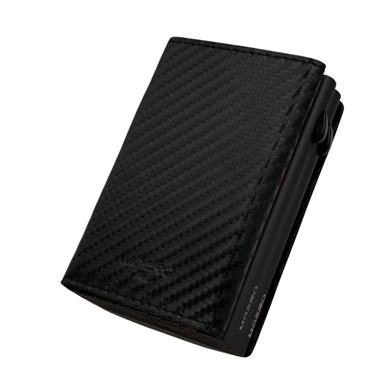 Portafoglio • Moero • Pro Dual Carbon Black Zip Nero • Protezione RFID per carte Contactless • in Vera Pelle • Contiene fino a 15 Carte Portafoglio • Moero • Pro Dual Carbon Black Zip Nero • Protezione RFID per carte Contactless • in Vera Pelle • Contiene fino a 15 Carte