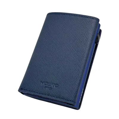 Portafoglio • Moero • Pro Plus Saffiano Blue Navy Zip • Protezione RFID per carte Contactless • in Vera Pelle • Contiene fino a 6 Carte Portafoglio • Moero • Pro Plus Saffiano Blue Navy Zip • Protezione RFID per carte Contactless • in Vera Pelle • Contiene fino a 6 Carte