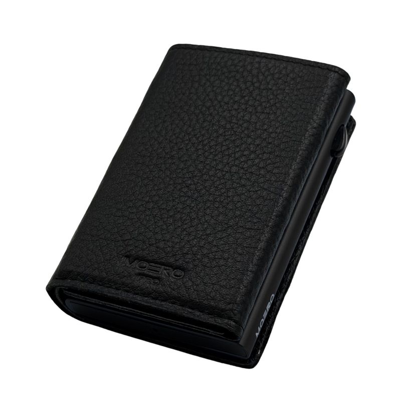Portafoglio • Moero • Pro Plus Bottalato Black Zip • Protezione RFID per carte Contactless • in Vera Pelle • Contiene fino a 6 Carte Portafoglio • Moero • Pro Plus Bottalato Black Zip • Protezione RFID per carte Contactless • in Vera Pelle • Contiene fino a 6 Carte
