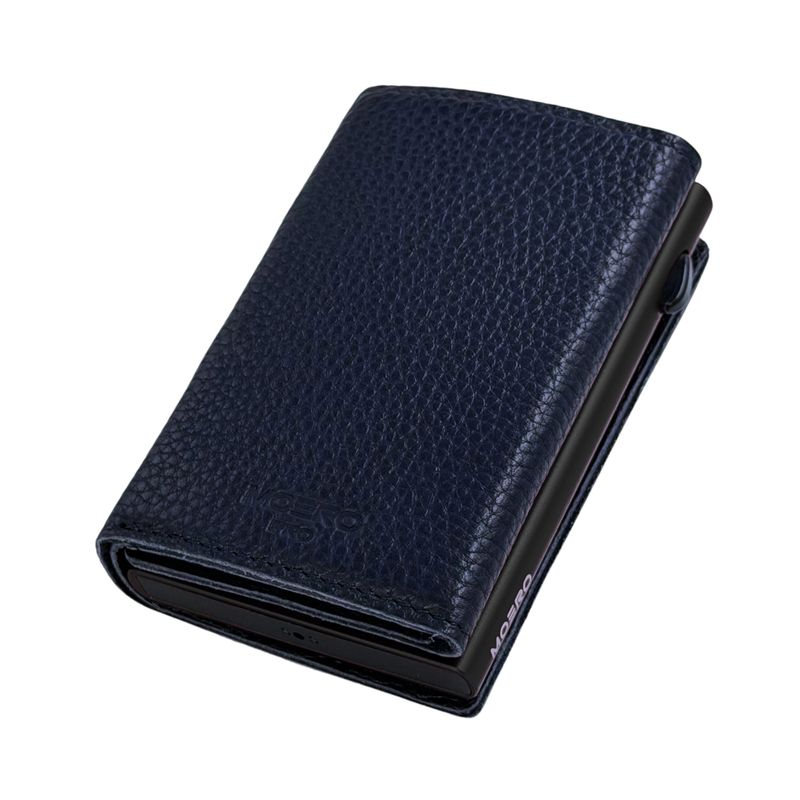 Portafoglio • Moero • Pro Plus Bottalato Blue Zip • Protezione RFID per carte Contactless • in Vera Pelle • Contiene fino a 6 Carte Portafoglio • Moero • Pro Plus Bottalato Blue Zip • Protezione RFID per carte Contactless • in Vera Pelle • Contiene fino a 6 Carte