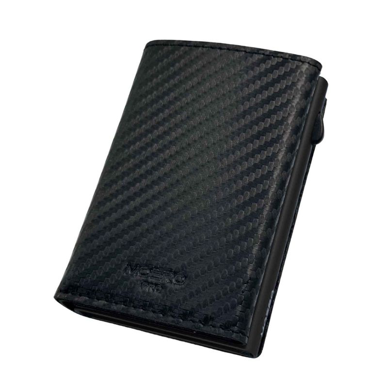Portafoglio • Moero • Pro Plus Carbon Black Zip • Protezione RFID per carte Contactless • in Vera Pelle • Contiene fino a 6 Carte Portafoglio • Moero • Pro Plus Carbon Black Zip • Protezione RFID per carte Contactless • in Vera Pelle • Contiene fino a 6 Carte
