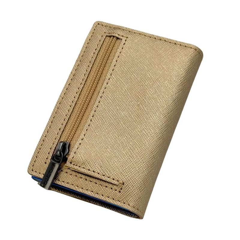 Portafoglio • Moero • Pro Saffiano Gold Zip • Protezione RFID per carte Contactless • in Vera Pelle • Contiene fino a 9 Carte