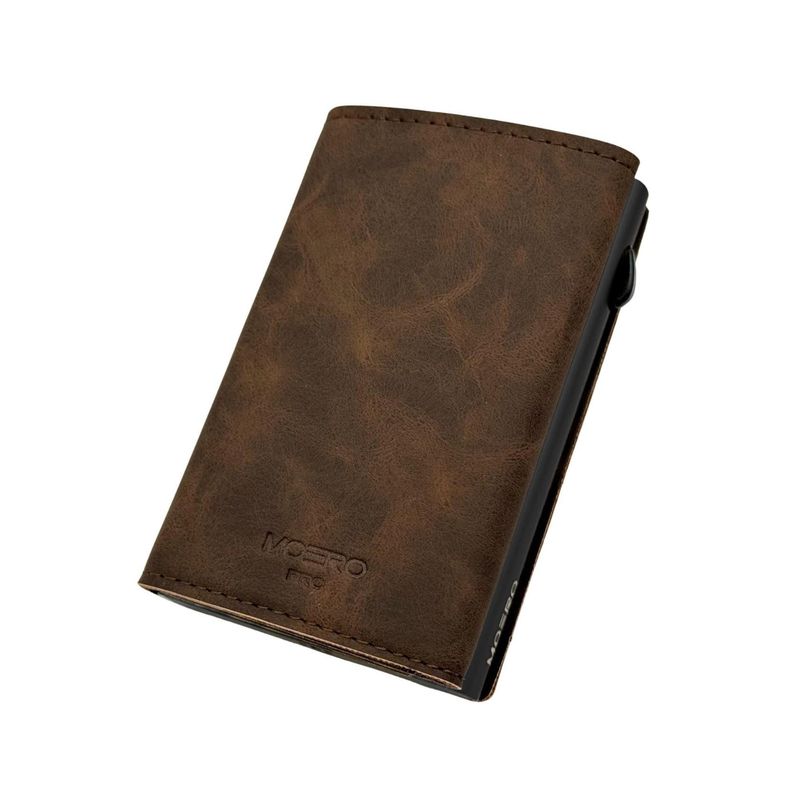 Portafoglio • Moero • Pro Vintage Airtag Dark Brown • Protezione RFID per carte Contactless • in Vera Pelle • Contiene fino a 9 Carte