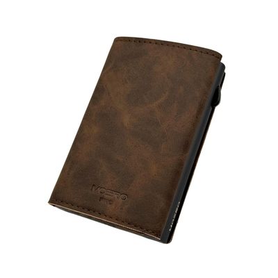Portafoglio • Moero • Pro Vintage Airtag Dark Brown • Protezione RFID per carte Contactless • in Vera Pelle • Contiene fino a 9 Carte