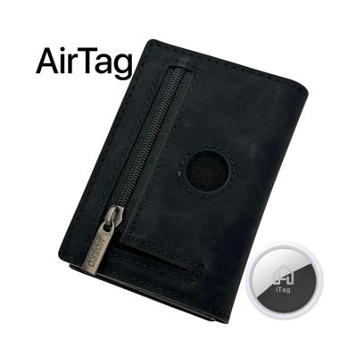 Portafoglio • Moero • Pro Vintage Airtag Black • Protezione RFID per carte Contactless • in Vera Pelle • Contiene fino a 9 Carte Portafoglio • Moero • Pro Vintage Airtag Black • Protezione RFID per carte Contactless • in Vera Pelle • Contiene fino a 9 Carte