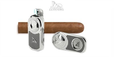 LUBINSKI SET ACCENDINO 2 FIAMME E TAGLIASIGARI WFT39.A ARGENTO LUBINSKI SET ACCENDINO 2 FIAMME E TAGLIASIGARI WFT39.A ARGENTO