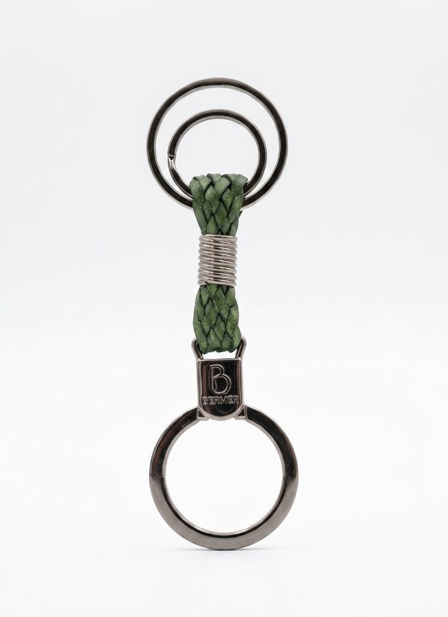 Bagnara Portachiavi Personalizzabile In Pelle Intrecciata Verde 0738 Bagnara Portachiavi Personalizzabile In Pelle Intrecciata Verde 0738