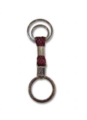 Bagnara Portachiavi Personalizzabile In Pelle Intrecciata Rosso 0738