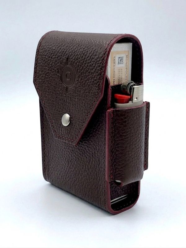 Cartujano Porta Pacchetto Lungo Con Porta Accendino Marrone Cartujano Porta Pacchetto Lungo Con Porta Accendino Marrone