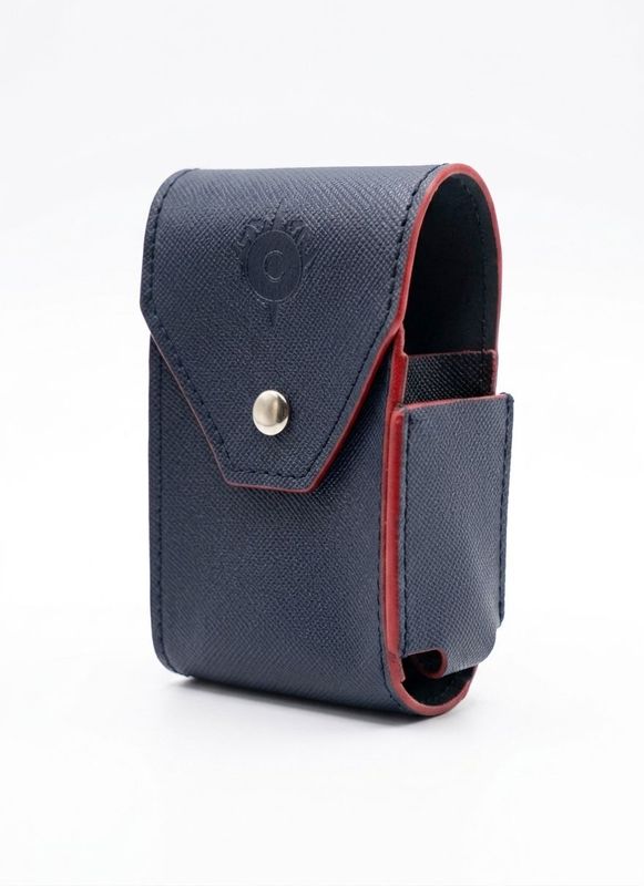 Cartujano Porta Pacchetto Classico Con Porta Accendino Blu Navy Saffiano