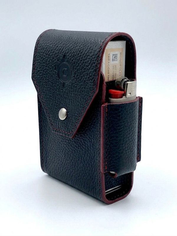 Cartujano Porta Pacchetto Lungo Con Porta Accendino Nero