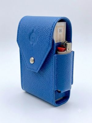 Cartujano Porta Pacchetto Lungo Con Porta Accendino Blu
