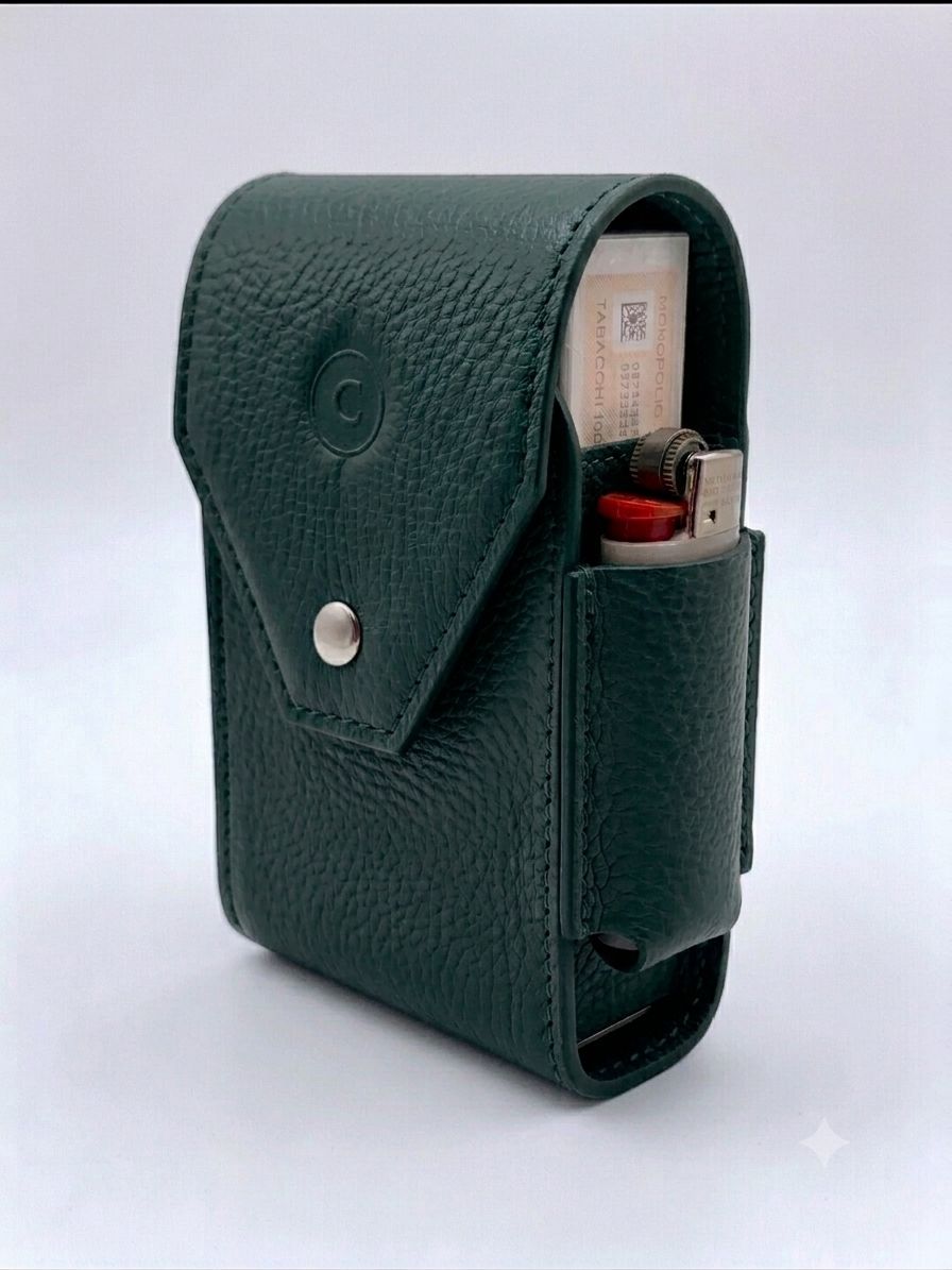 Cartujano Porta Pacchetto Lungo Con Porta Accendino Verde Petrolio Cartujano Porta Pacchetto Lungo Con Porta Accendino Verde Petrolio