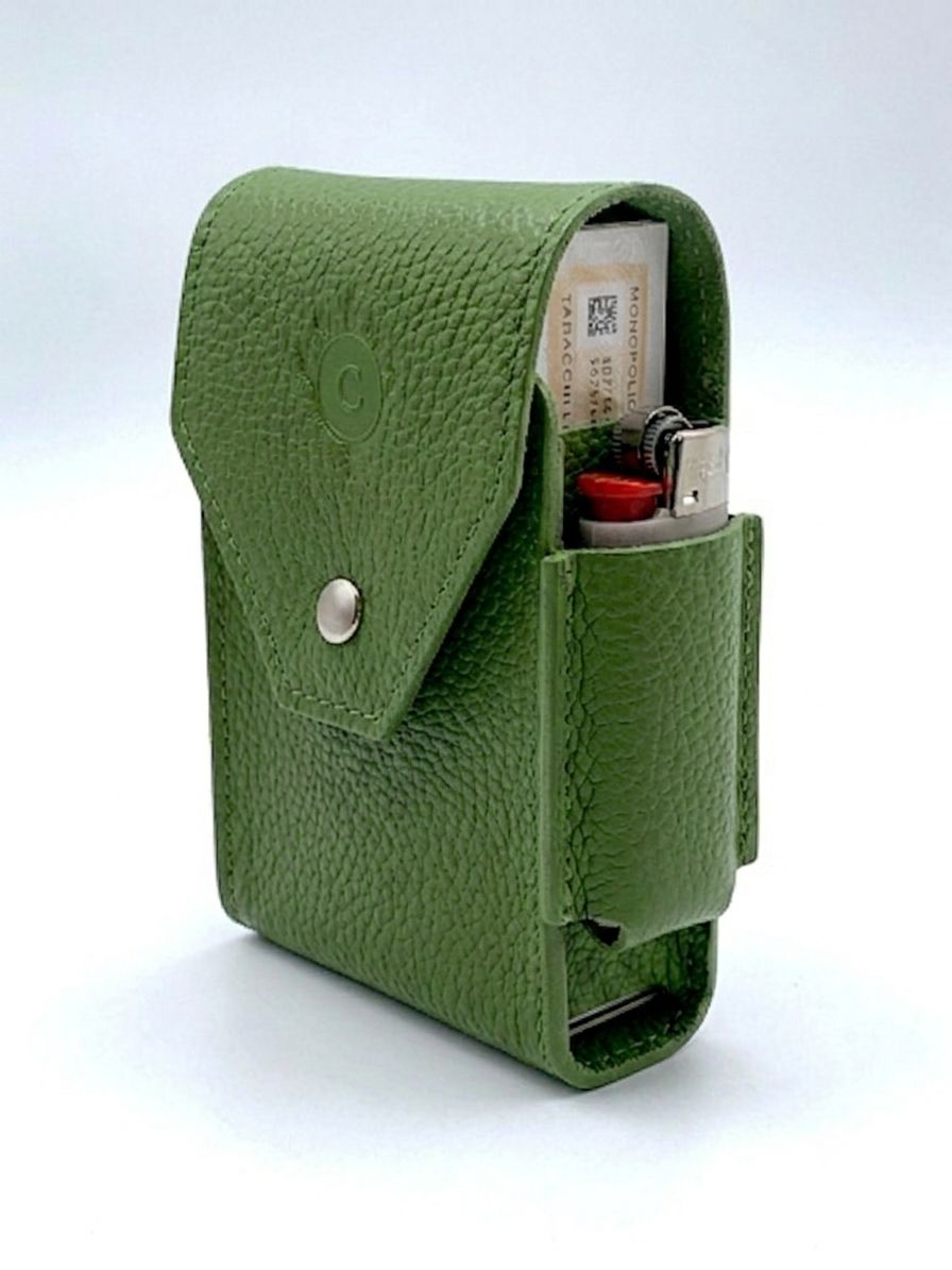 Cartujano Porta Pacchetto Classico Con Porta Accendino Verde Pisello