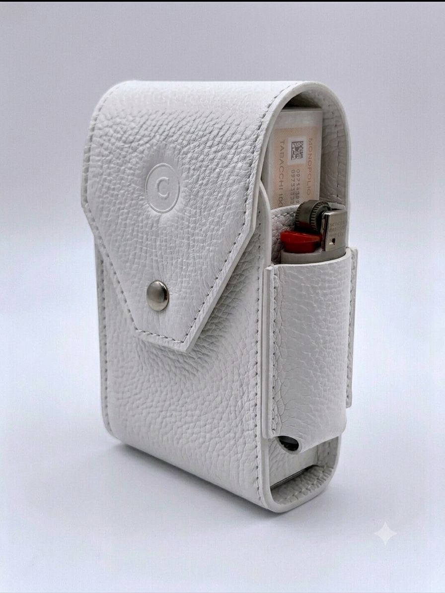 Cartujano Porta Pacchetto Lungo Con Porta Accendino Bianco
