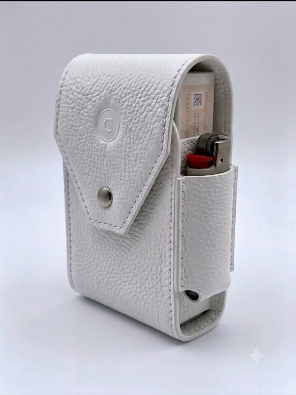 Cartujano Porta Pacchetto Lungo Con Porta Accendino Bianco Cartujano Porta Pacchetto Lungo Con Porta Accendino Bianco