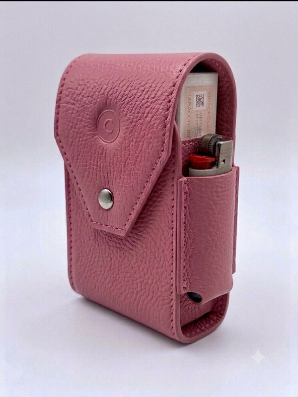 Cartujano Porta Pacchetto Lungo Con Porta Accendino Rosa Cartujano Porta Pacchetto Lungo Con Porta Accendino Rosa