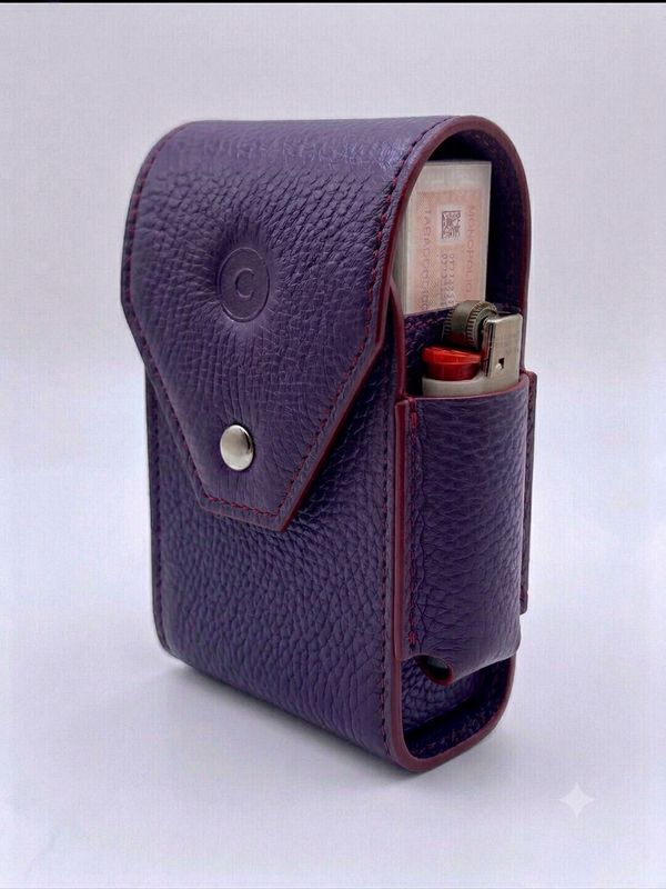 Cartujano Porta Pacchetto Lungo Con Porta Accendino Viola Cartujano Porta Pacchetto Lungo Con Porta Accendino Viola