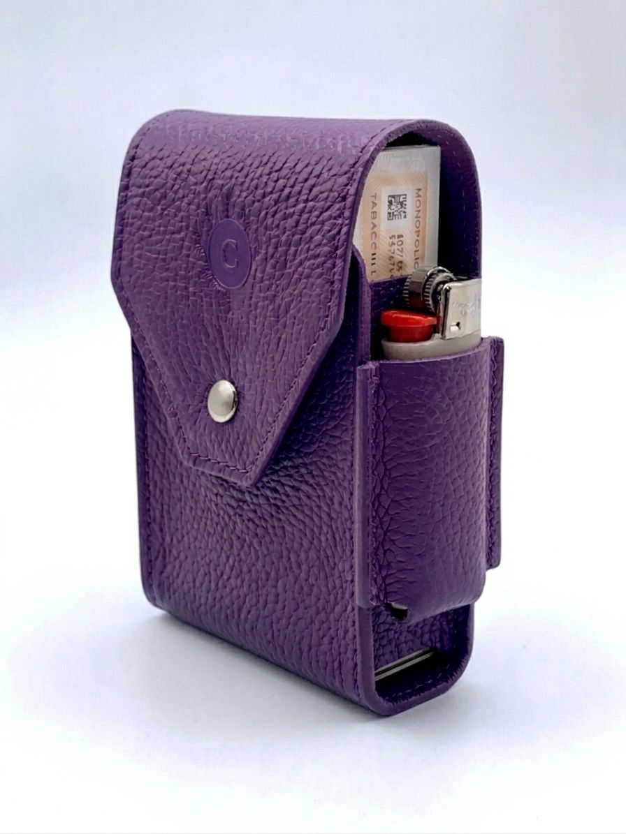 Cartujano Porta Pacchetto Classico Con Porta Accendino Viola Cartujano Porta Pacchetto Classico Con Porta Accendino Viola