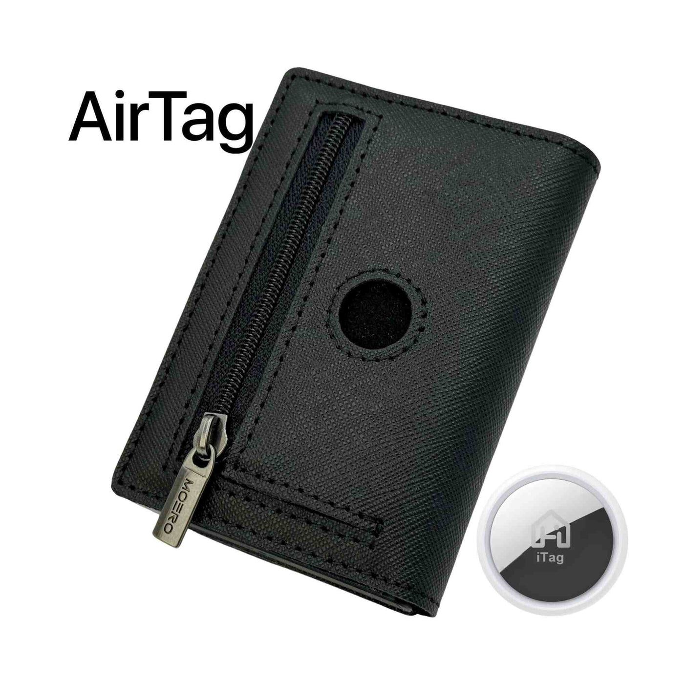 Portafoglio • Moero • Pro Airtag Saffiano Black Zip • Protezione RFID per carte Contactless • Contiene fino a 9 Carte Portafoglio • Moero • Pro Airtag Saffiano Black Zip • Protezione RFID per carte Contactless • Contiene fino a 9 Carte