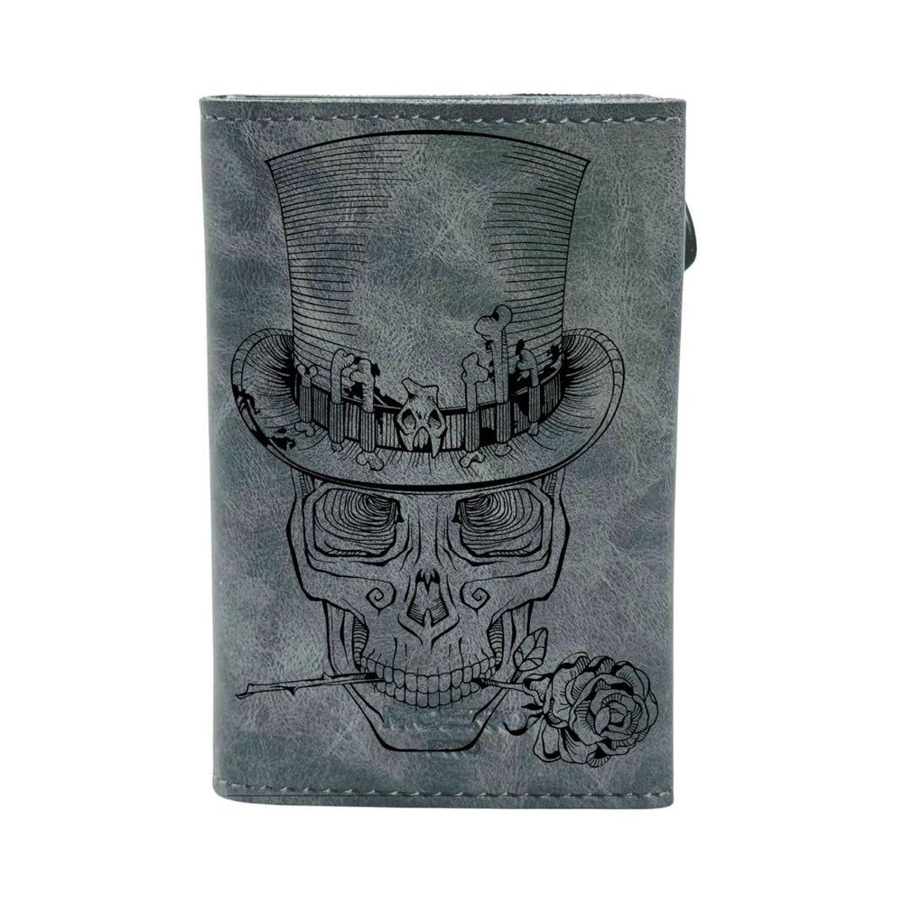 Portafoglio • Moero • Pro Steampunk 1 Vintage Grey Zip • Protezione RFID per carte Contactless • in Vera Pelle • Contiene fino a 10 Carte