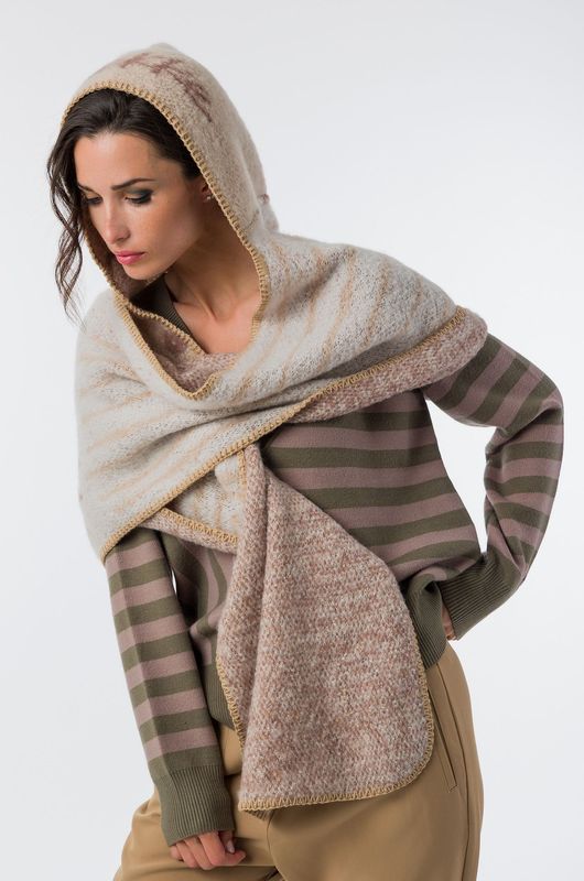 Anekke Sciarpa Beige con Cappuccio